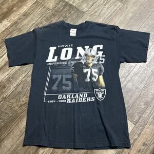 Vintage 80s Rawlings #75 Howie Long Graphic Jersey T Shirt Mens Size M Black